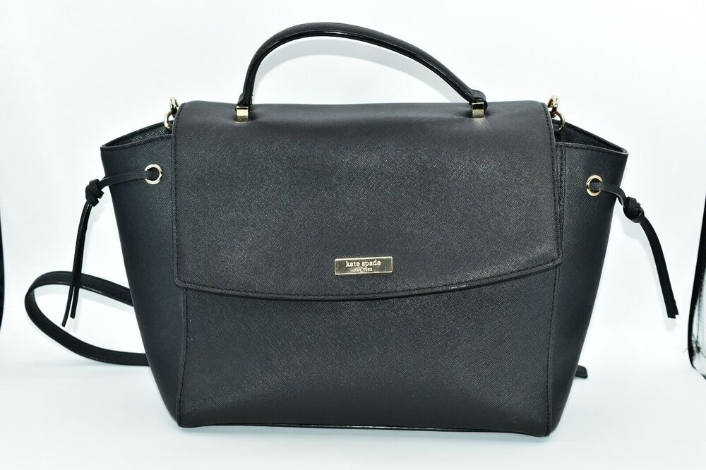 Kate Spade Laurel Way Black Lilah Crossbody Satchel Cossbody Purse Leather NWOT